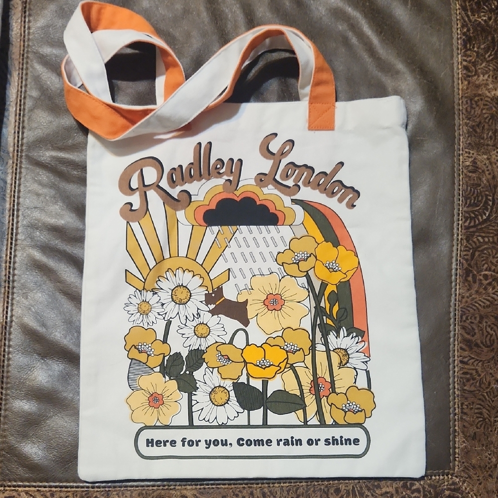 Radley London Floral White and Orange Tote